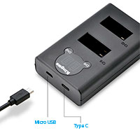 Два типа подключения  Micro USB и Type C 